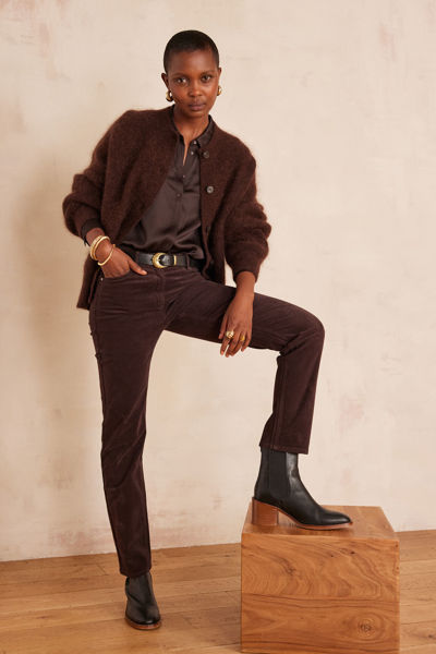 Picture of STRAIGHT COTTON VELVET TROUSERS MARCUS